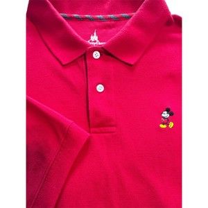 Mickey Mouse Polo Red Men's‎ Size L Disney Parks